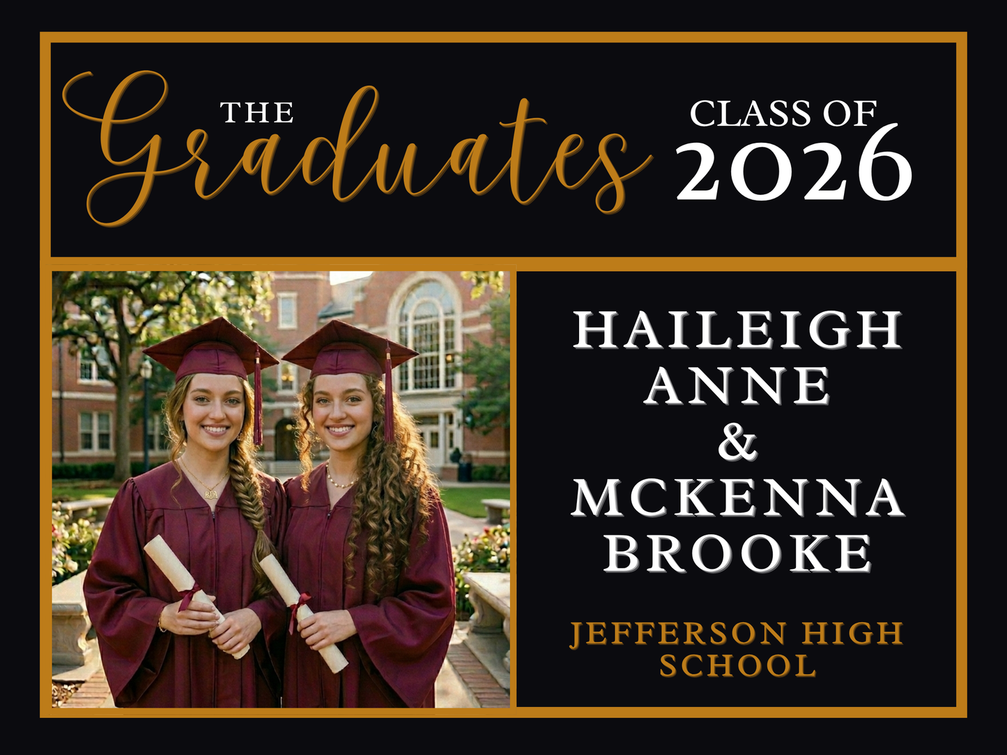 The Graduates Graduation Yard Sign Canva Instant Download
