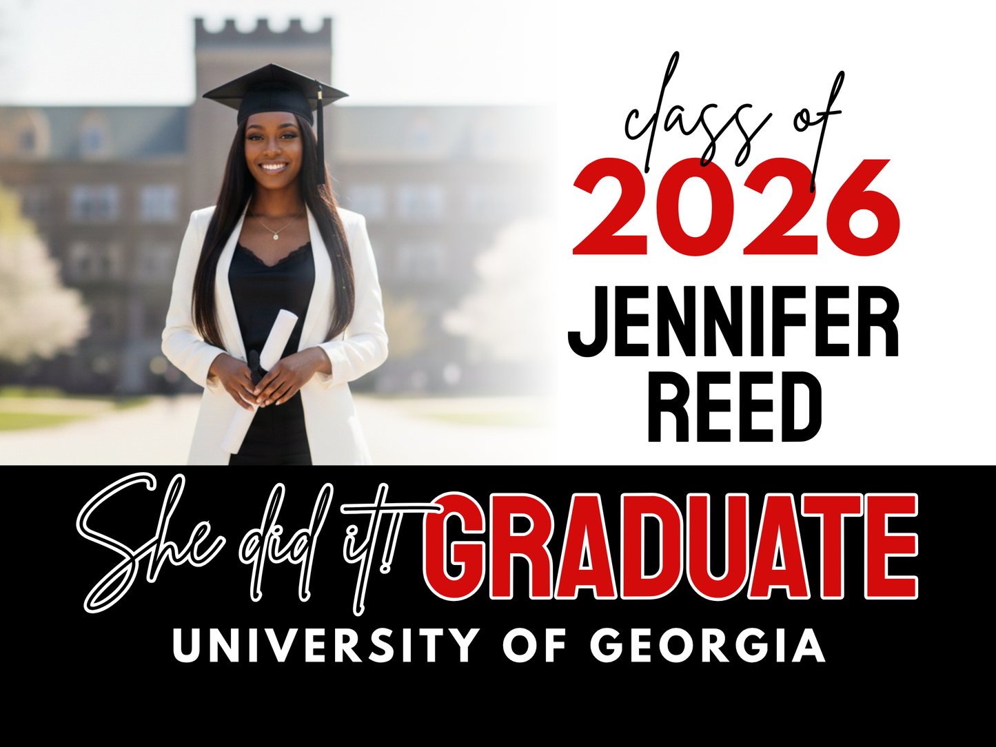 They Did It Graduation Yard Sign Canva Instant Download