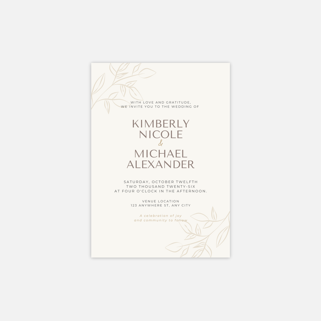 The Blooming Suite | Minimalist Wedding Invitation Canva Template