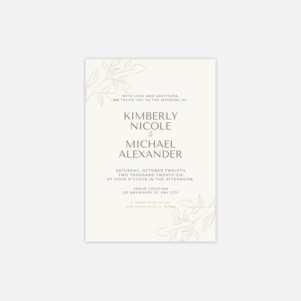 The Blooming Suite | Minimalist Wedding Invitation Canva Template