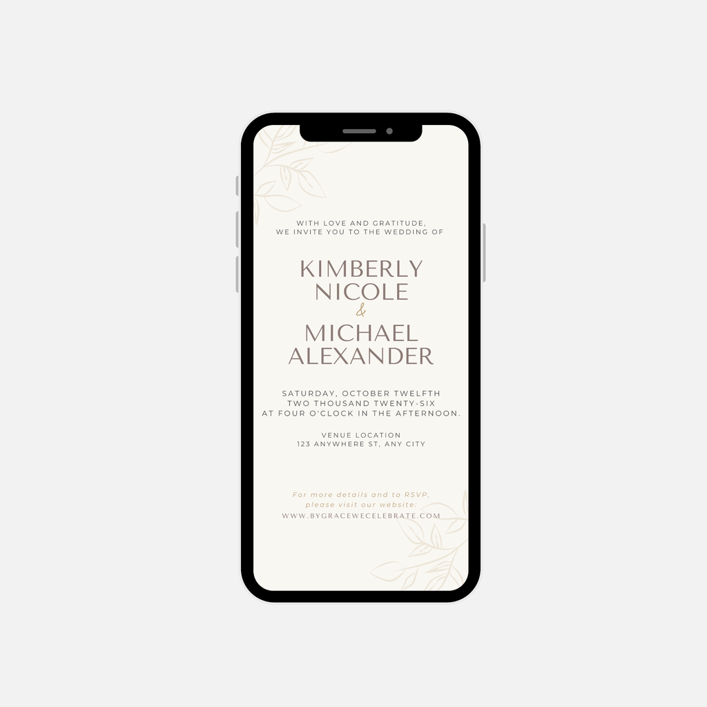 The Blooming Suite | Minimalist Wedding Invitation Canva Template