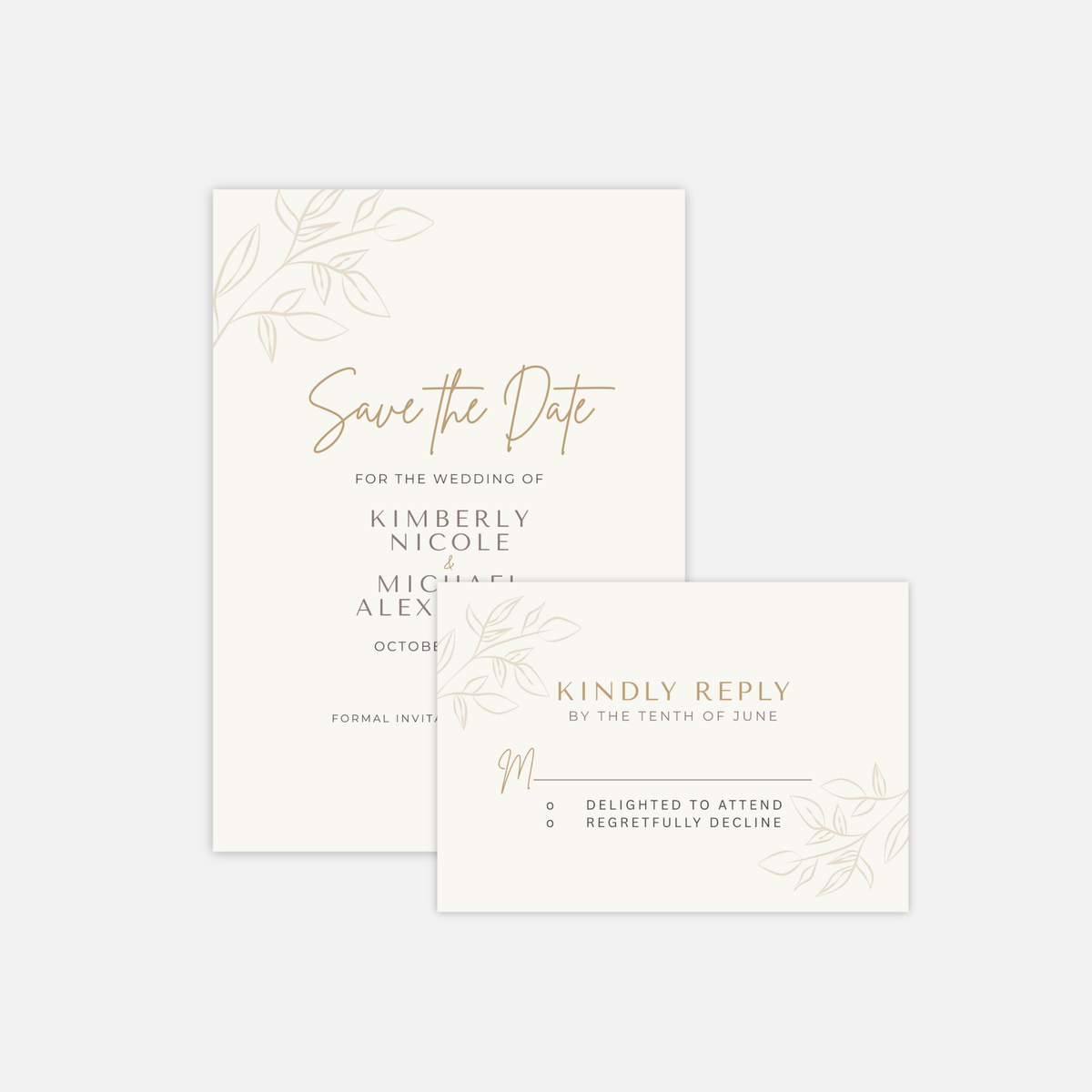 The Blooming Suite | Minimalist Wedding Invitation Canva Template