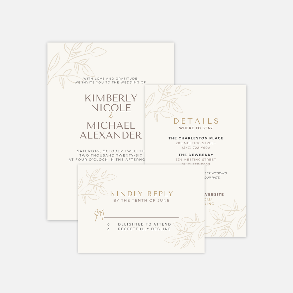 The Blooming Suite | Minimalist Wedding Invitation Canva Template