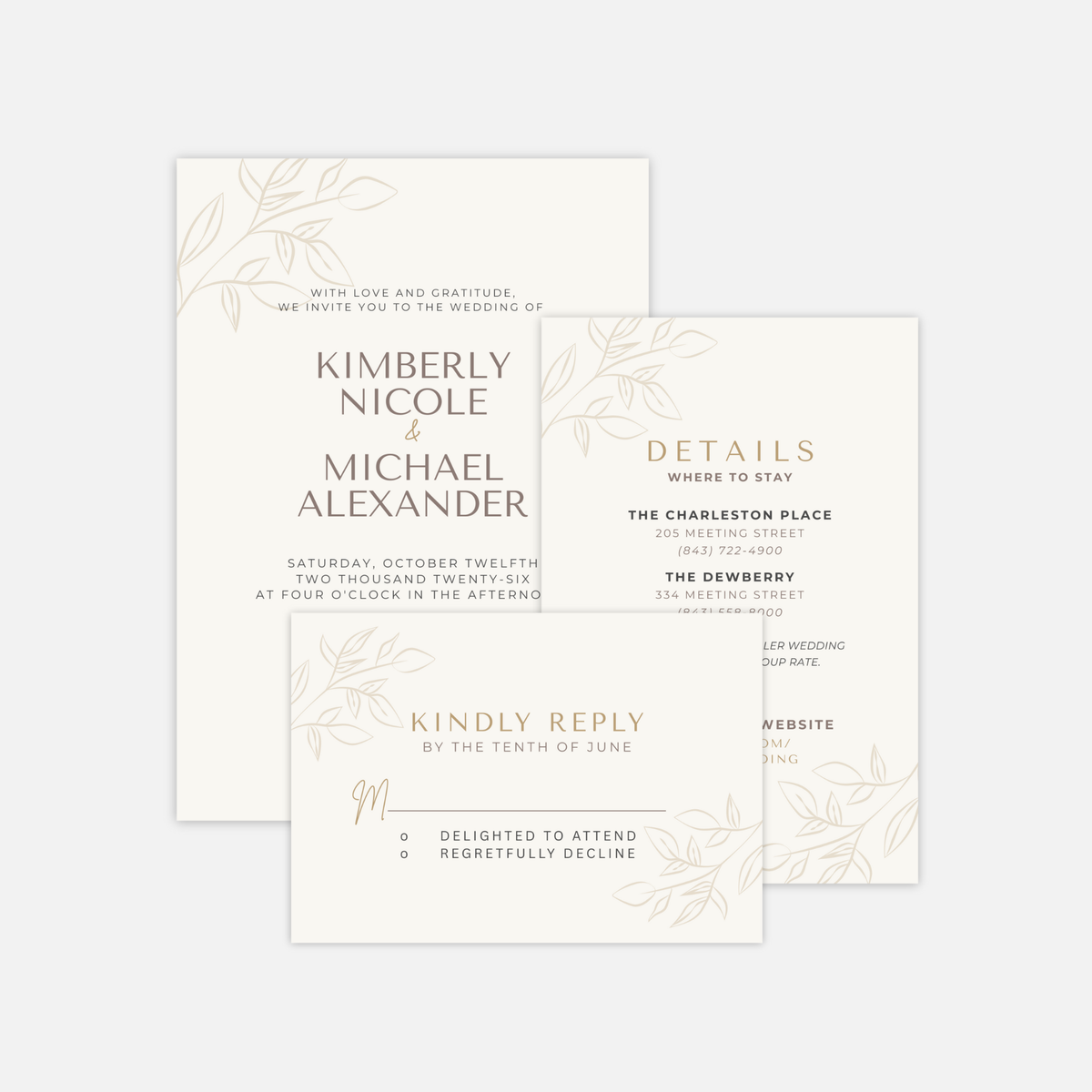 The Blooming Suite | Minimalist Wedding Invitation Canva Template