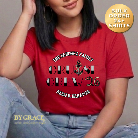 Custom Vintage Sailor Cruise Crew Matching T-Shirt | Bulk Wholesale Order
