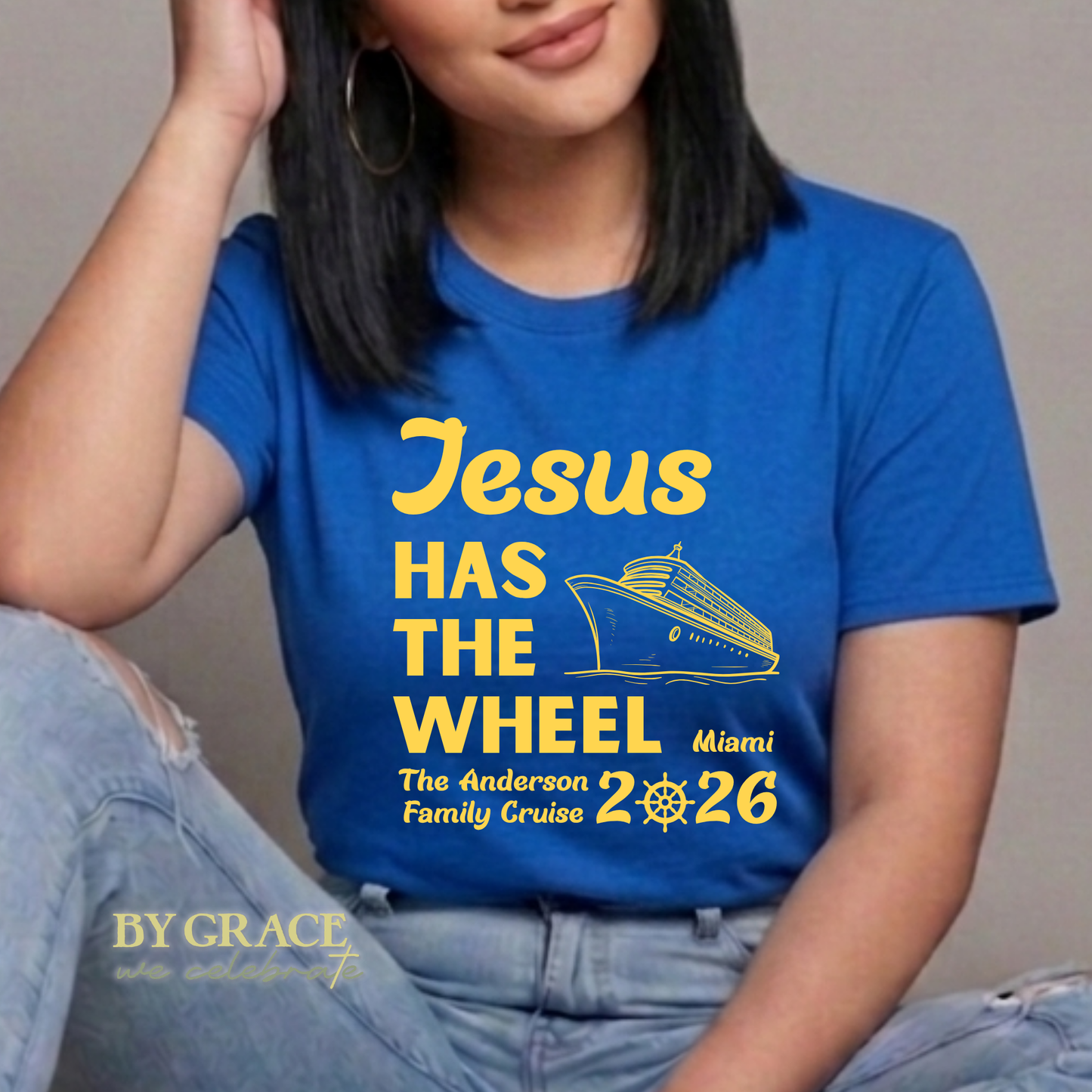 Custom Jesus Has the Wheel Cruise Matching T-Shirt | Small Group Order