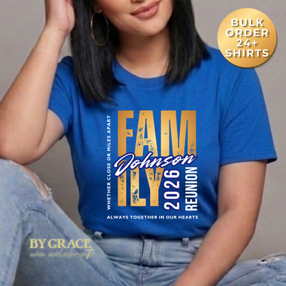The "Together in Our Hearts" Family Reunion Matching T-Shirt | Bulk Wholesale Order