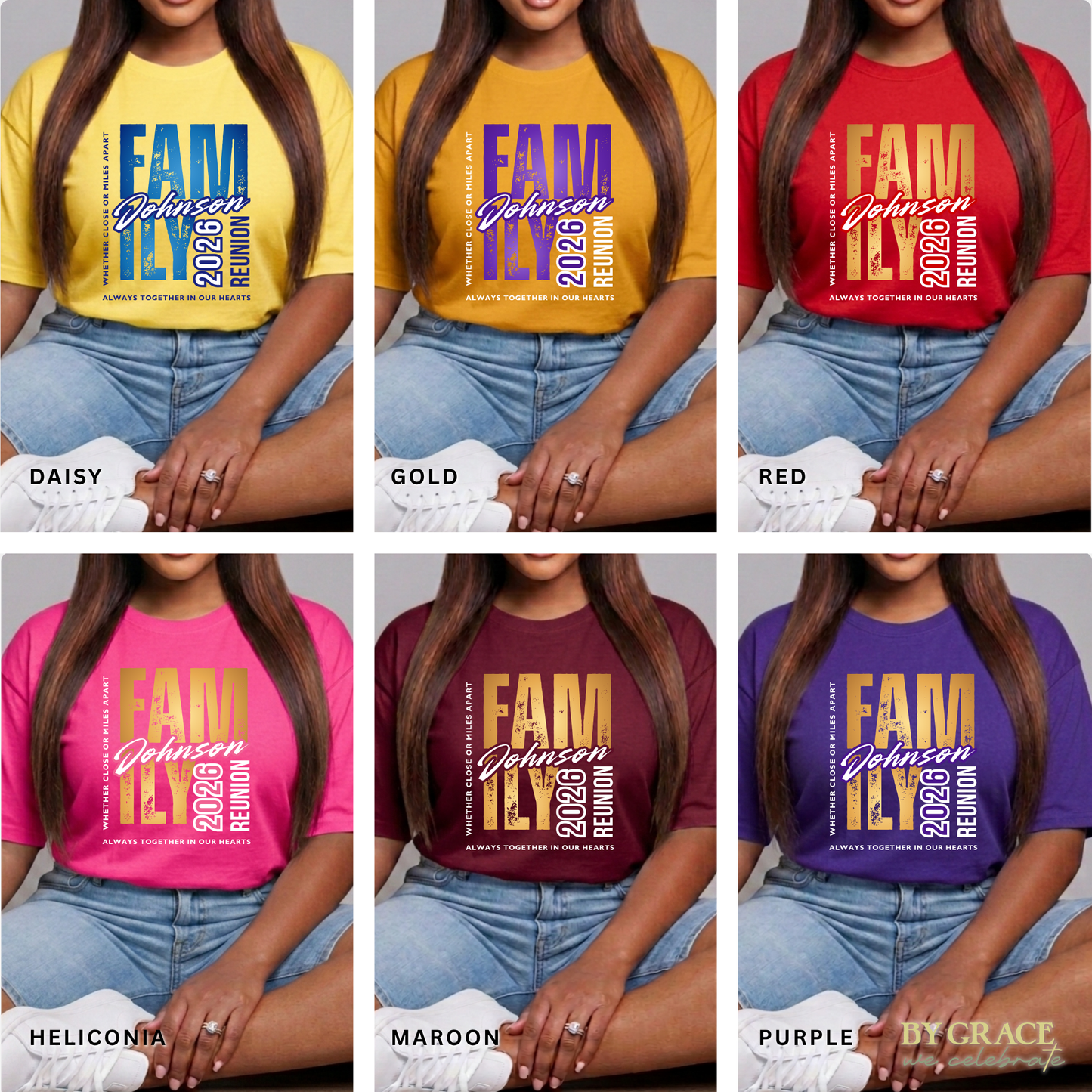 The "Together in Our Hearts" Family Reunion Matching T-Shirt | Bulk Wholesale Order