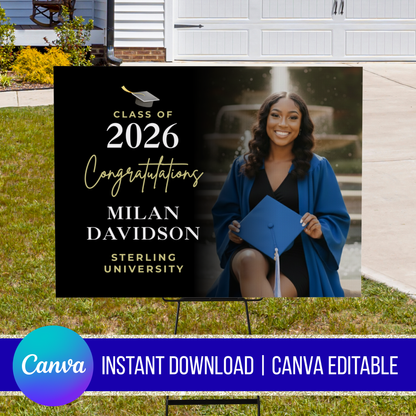 Sterling Scholar Graduation Yard Sign Canva Instant Download