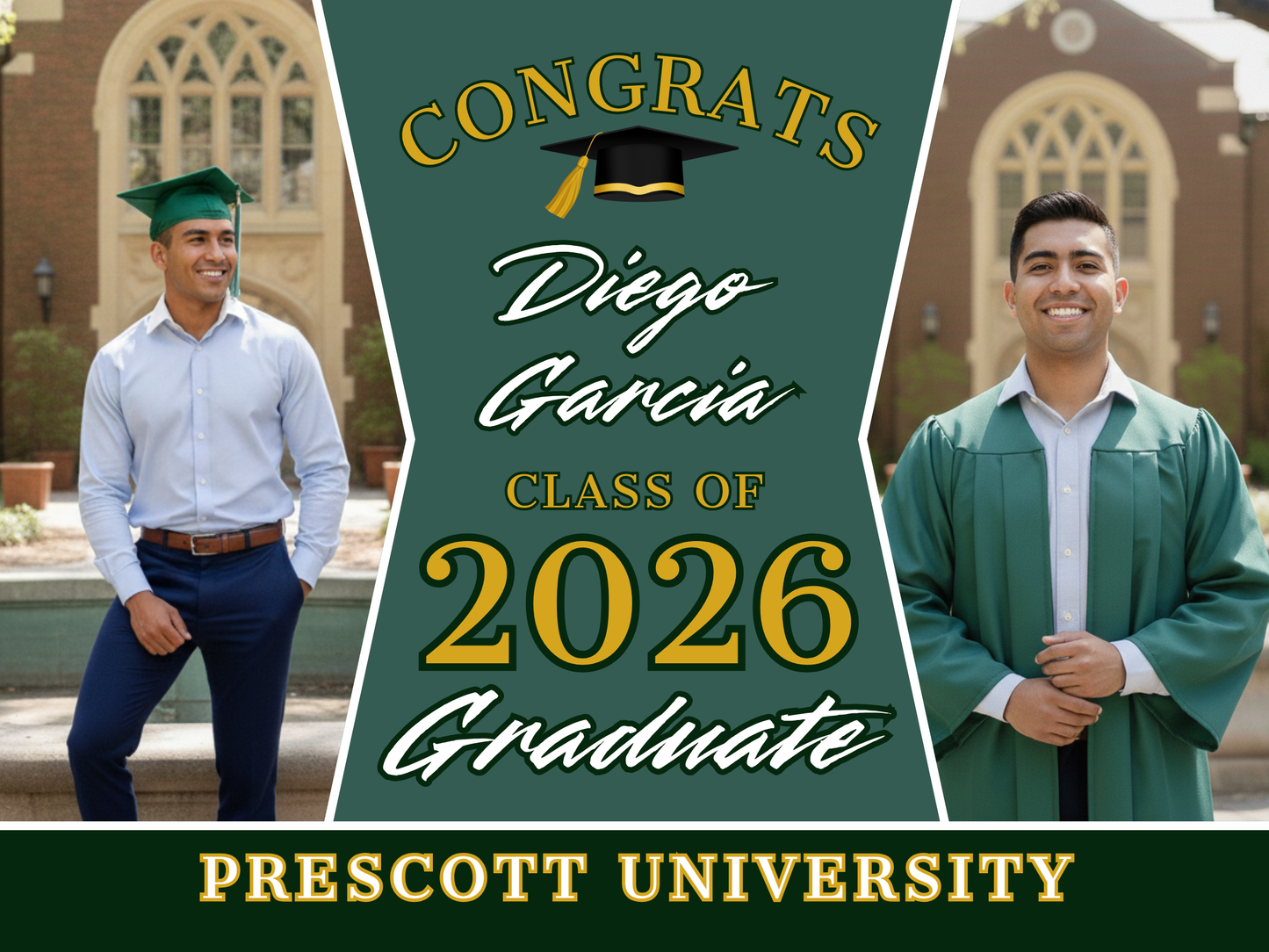 Thee Grad Yard Sign Canva Instant Download