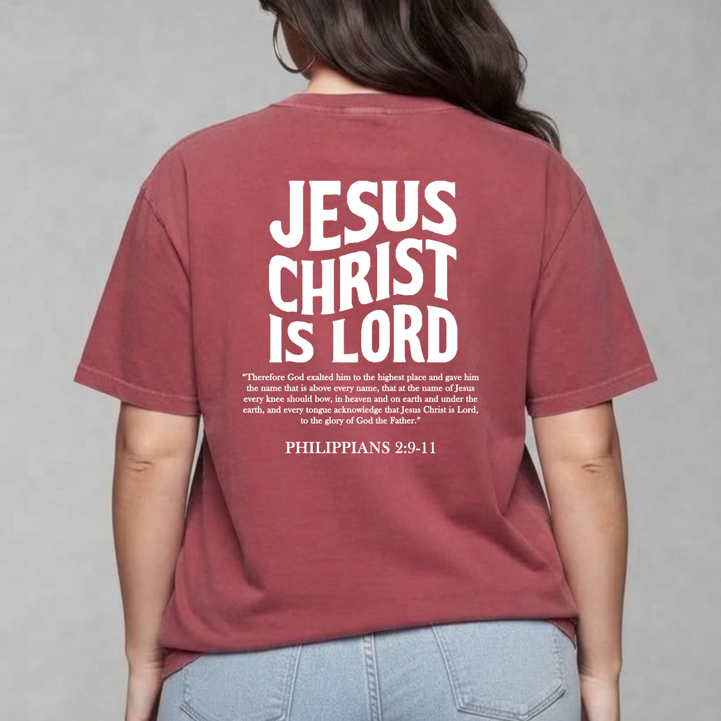 Jesus Christ Is Lord Tee - Brick Red