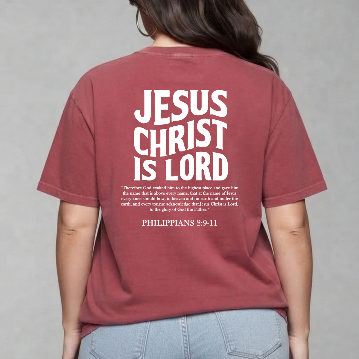 Jesus Christ Is Lord Tee - Brick Red