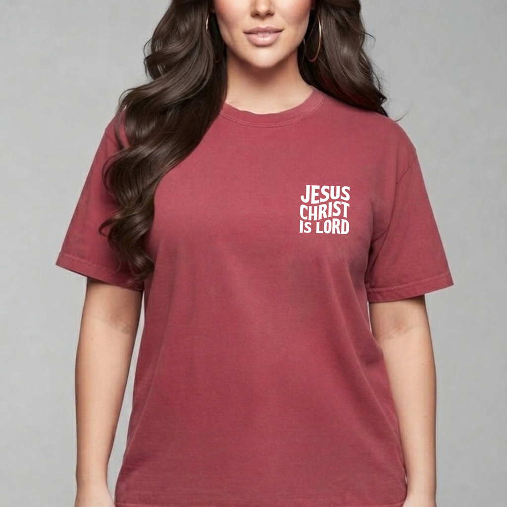 Jesus Christ Is Lord Tee - Brick Red