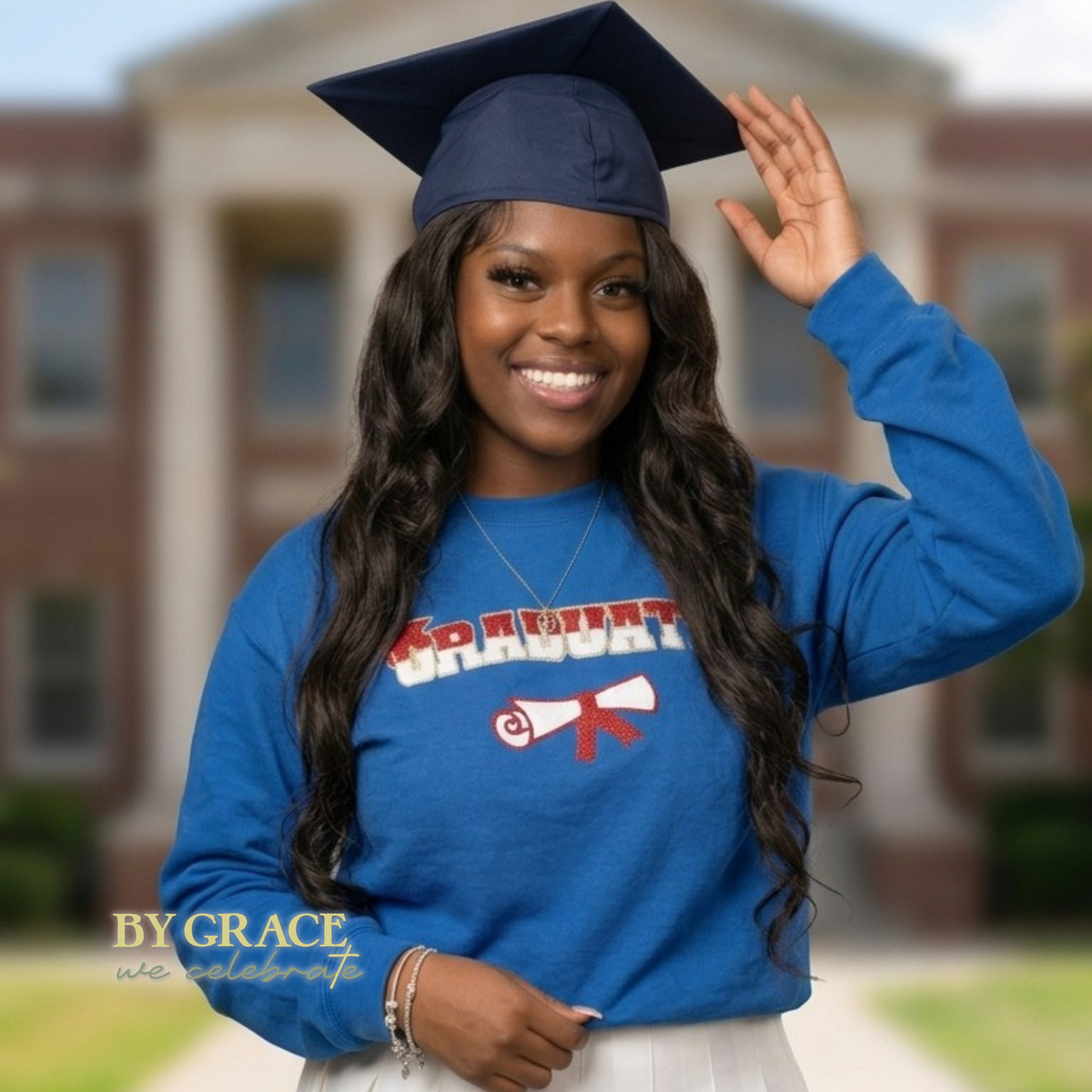 Grad Sweatshirt - Personalized School Spirit Name & Colors