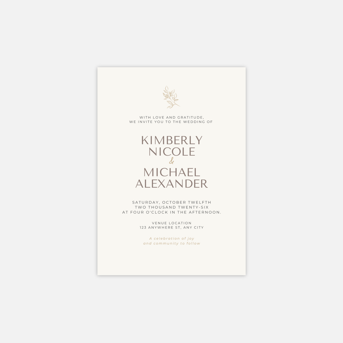 The Sown Suite | Minimalist Wedding Invitation Canva Template