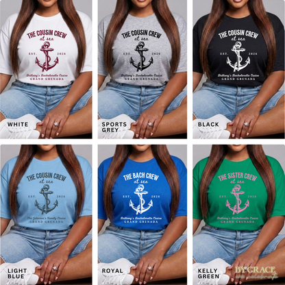 Custom Anchor Nautical Crew Matching T-Shirt | Bulk Wholesale Order
