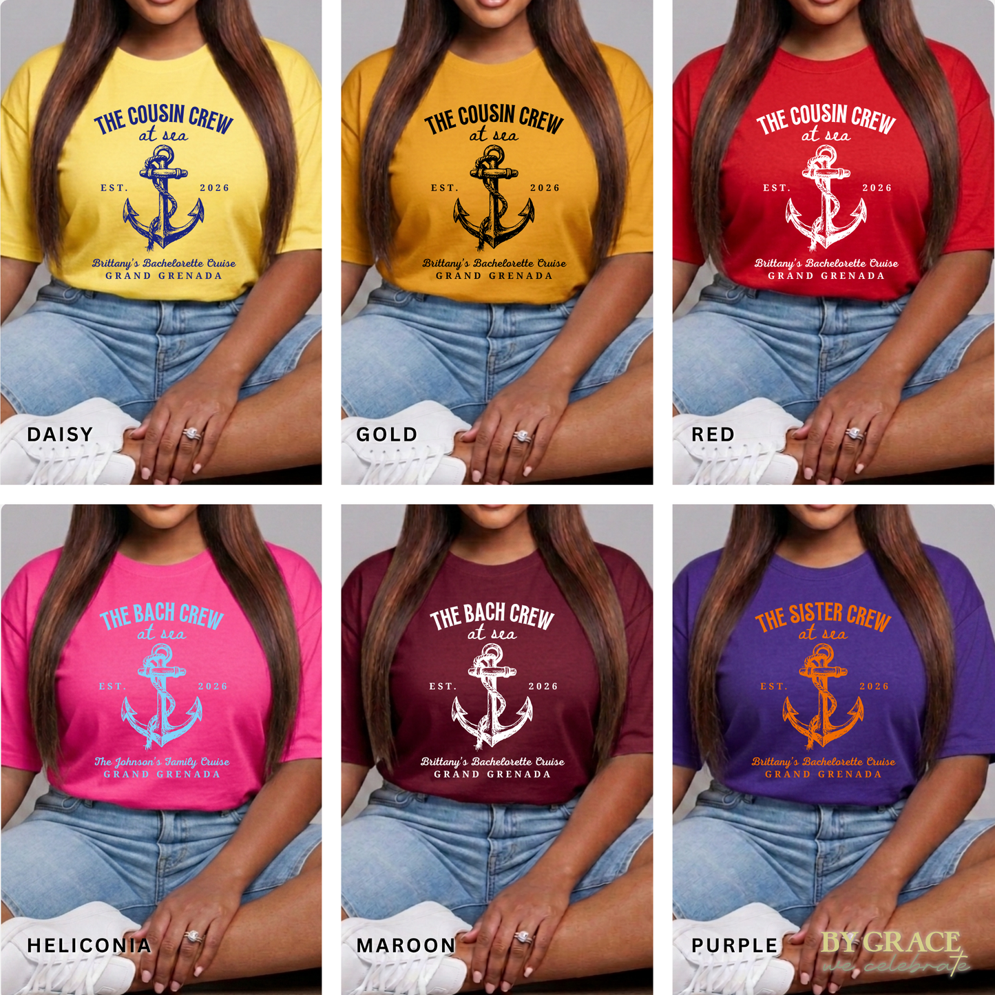 Custom Anchor Nautical Crew Matching T-Shirt | Bulk Wholesale Order