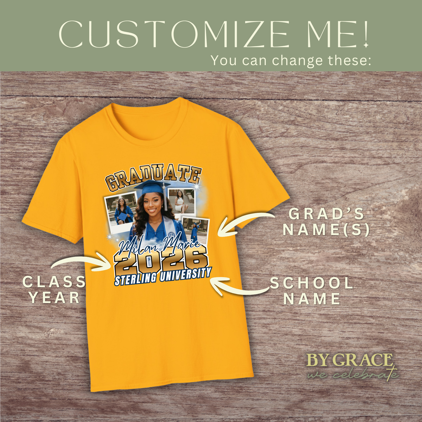 Custom Photo Collage Graduation Shirt