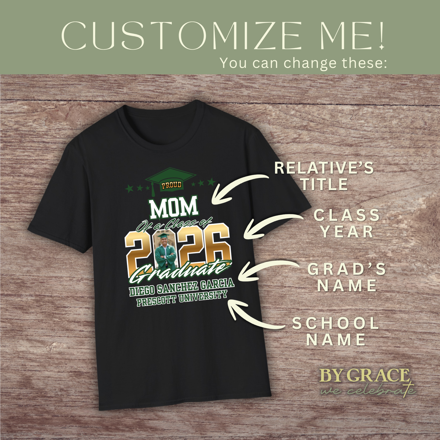 The Bold Grad Personalized Graduation Shirt